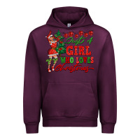 Mauve Wine Just A Girl Who Loves Christmas Urban Hoodie - FaDigitalArtStudio