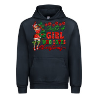 Navy Just A Girl Who Loves Christmas Urban Hoodie - FaDigitalArtStudio