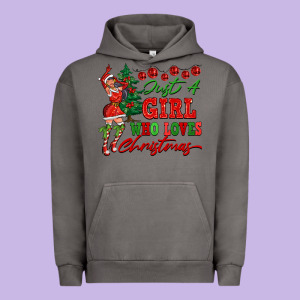Just A Girl Who Loves Christmas Urban Hoodie Designed By Fadigitalartstudio