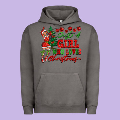 Just A Girl Who Loves Christmas Urban Hoodie Designed By Fadigitalartstudio