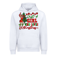 White Just A Girl Who Loves Christmas Urban Hoodie - FaDigitalArtStudio