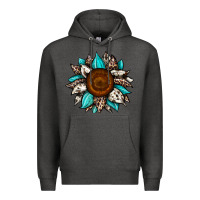 Charcoal Heather sunflower cowhide Premium Hoodie - JahusDesignShop