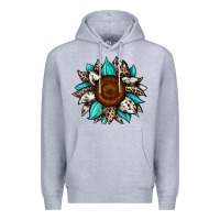 Heather Grey sunflower cowhide Premium Hoodie - JahusDesignShop