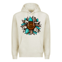 Oatmeal Heather sunflower cowhide Premium Hoodie - JahusDesignShop
