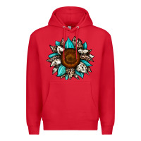Red sunflower cowhide Premium Hoodie - JahusDesignShop