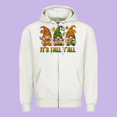 It's Fall Y'all Zipper Hoodie Designed By Texasbilliewilder