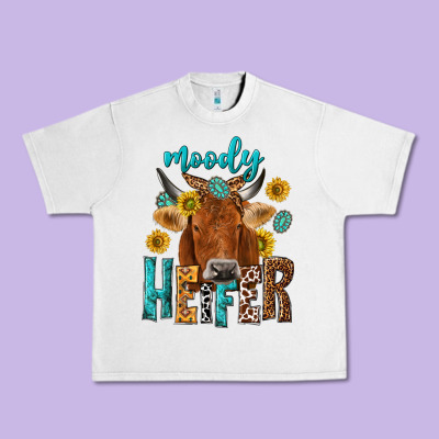 Moody Cow Urban Heavy Tee Designed By Nancycooperartshop