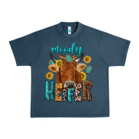 Midnight Navy moody cow Urban Heavy Tee - NancyCooperArtShop