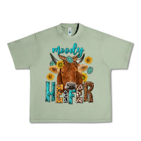 Oil Green moody cow Urban Heavy Tee - NancyCooperArtShop