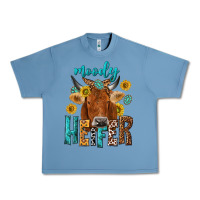 Pebble Blue moody cow Urban Heavy Tee - NancyCooperArtShop