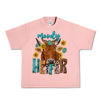 Salmon moody cow Urban Heavy Tee - NancyCooperArtShop