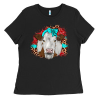 Black ribbon simmental leopard Ladies Tee - JahusDesignShop
