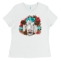 White ribbon simmental leopard Ladies Tee - JahusDesignShop