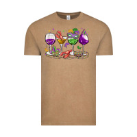 Vintage Coffee mardi gras wine glasses Vintage Tee - MaliasSmallBusiness