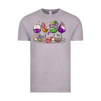 Vintage Zinc mardi gras wine glasses Vintage Tee - MaliasSmallBusiness