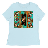 Baby Blue American football mom Ladies Tee - Jasminsmagicworld