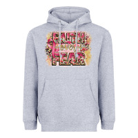 Heather Grey faith over fear breast cancer 12 inches 300 dpi Heavyweight Hoodie - CowGirlArtShop