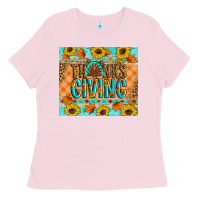 Bubblegum Pink Thanksgiving Turkey Ladies Tee - Artiststas