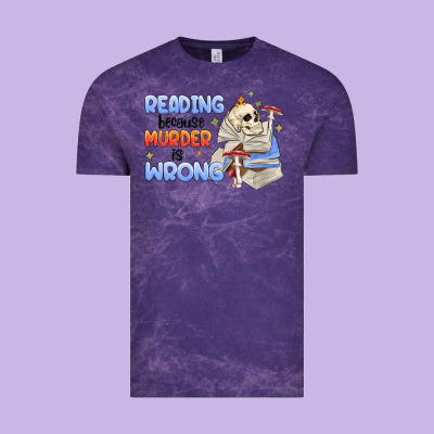 Reading Because Murder Is Wrong Vintage Tee Designed By Maliassmallbusiness