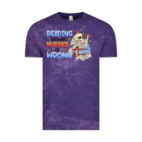 Cloud Purple reading because murder is wrong Vintage Tee - MaliasSmallBusiness