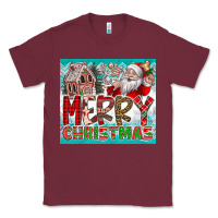 Burgundy merry Christmas Classic Tee - CowhideDigitalArt