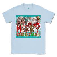 Dusty Blue merry Christmas Classic Tee - CowhideDigitalArt