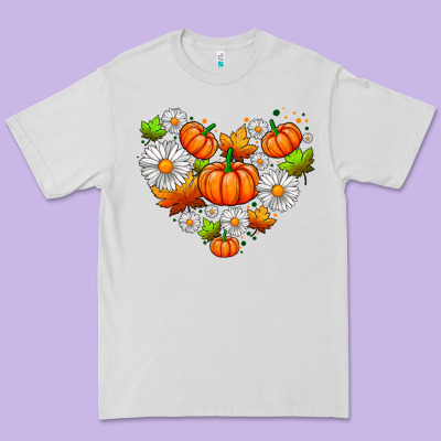 Pumpkin And Daisies Premium Tee Designed By Adodesignshop