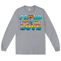 Heather Grey Lgbtq Proud Of Love Long Sleeve Tee - BundleAndBundleShop