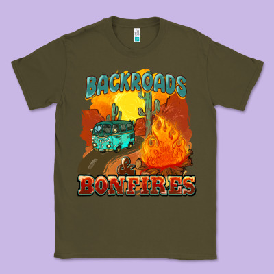 Backroads And Bonfire Classic Tee Designed By Nancycooperartshop