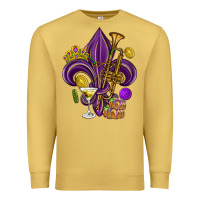 Antique Gold Fleur de lis Mardi Gras Premium Sweatshirt - HowdyJamesFarm