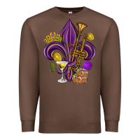 Chestnut Fleur de lis Mardi Gras Premium Sweatshirt - HowdyJamesFarm
