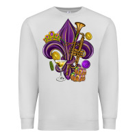 Dove Grey Fleur de lis Mardi Gras Premium Sweatshirt - HowdyJamesFarm