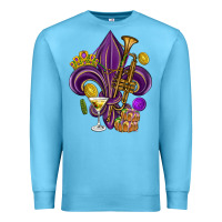 Ocean Blue Fleur de lis Mardi Gras Premium Sweatshirt - HowdyJamesFarm