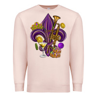 Pale Pink Fleur de lis Mardi Gras Premium Sweatshirt - HowdyJamesFarm