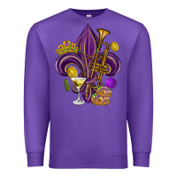Purple Fleur de lis Mardi Gras Premium Sweatshirt - HowdyJamesFarm