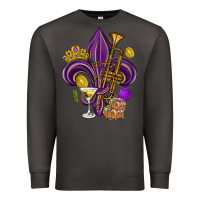 Smoke Fleur de lis Mardi Gras Premium Sweatshirt - HowdyJamesFarm