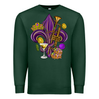 Sports Green Fleur de lis Mardi Gras Premium Sweatshirt - HowdyJamesFarm