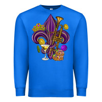 True Royal Fleur de lis Mardi Gras Premium Sweatshirt - HowdyJamesFarm