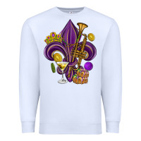 White Fleur de lis Mardi Gras Premium Sweatshirt - HowdyJamesFarm