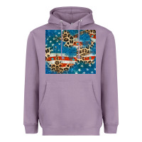 Leopard Glitter American Flag Heavyweight Hoodie | Teevron