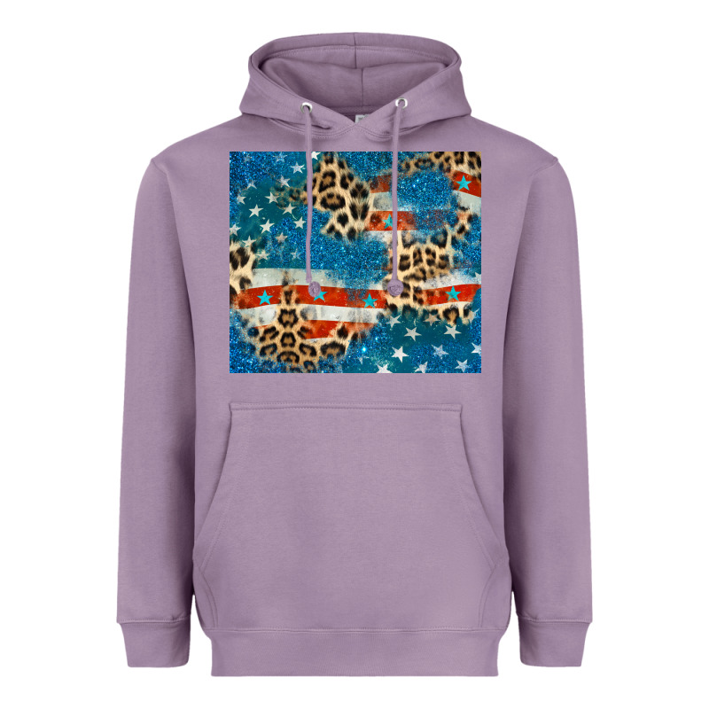 Leopard Glitter American Flag Heavyweight Hoodie by CowGirlArtShop | Teevron