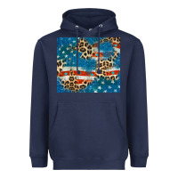 Navy leopard glitter american flag Heavyweight Hoodie - CowGirlArtShop
