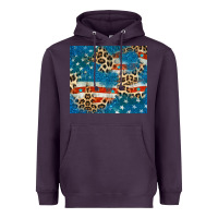 Plum leopard glitter american flag Heavyweight Hoodie - CowGirlArtShop