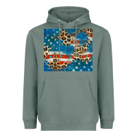 Sage leopard glitter american flag Heavyweight Hoodie - CowGirlArtShop