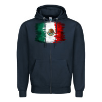 Navy Mexican flag Zipper Hoodie - NancyCooperArtShop