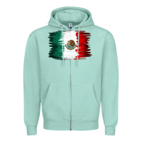 Seafoam Mexican flag Zipper Hoodie - NancyCooperArtShop