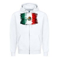 White Mexican flag Zipper Hoodie - NancyCooperArtShop