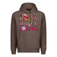 Coffee jolly happy joyful pink christmas Premium Hoodie - CowGirlArtShop