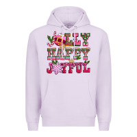 Lilac jolly happy joyful pink christmas Premium Hoodie - CowGirlArtShop