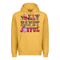 Mustard jolly happy joyful pink christmas Premium Hoodie - CowGirlArtShop